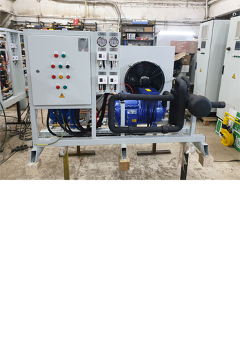 Разработка, производство и поставка компрессорно-конденсаторного агрегата на базе поршневого компрессора Daming для камеры хранения грибов