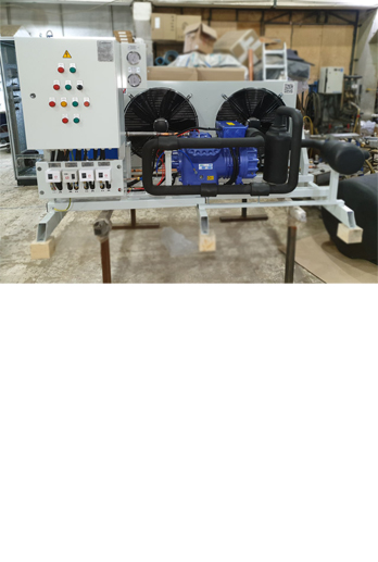 Разработка, производство и поставка компрессорно-конденсаторного агрегата на базе поршневого компрессора Daming для камеры хранения мороженого